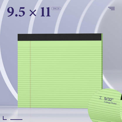 2 Pcs Note Pads 11" x 9.5" Legal Pads College Ruled Notepad Micro Perforated Writing Pads White Lined Paper 80GSM College Ruled Paper Pad of Paper 30 Sheets Notebook for School, To-Do Lists, Office