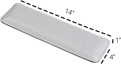 Bailey Compact by Castle - Wrist Rest for Keyboards with Around 61 Keys - Leather Ergonomic Computer Extra Firm Keyboard Wrist Support for Typists, Gaming, Heavy Office Use (Stone, Compact Size)