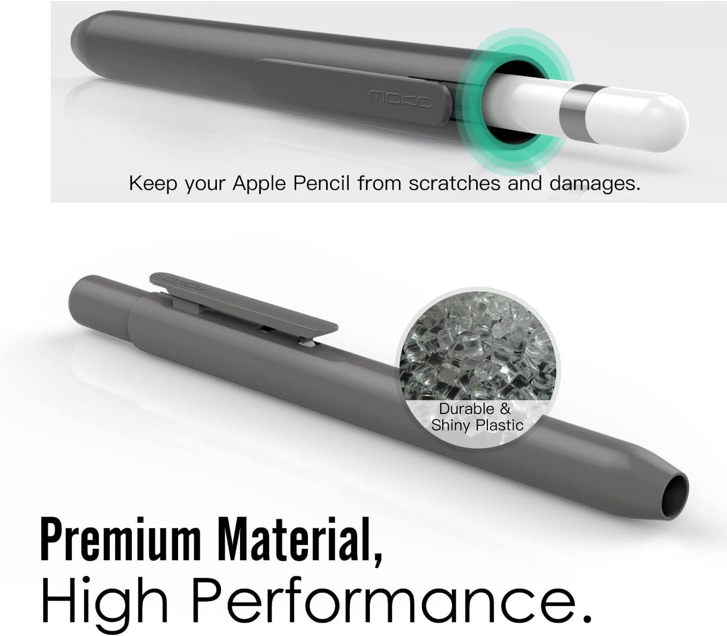 MoKo Holder Case for Apple Pencil 1st Generation, Retractable Apple Pencil 1st Case Protective iPad Pencil Sleeve Skin Cover with Sturdy Clip, Pink