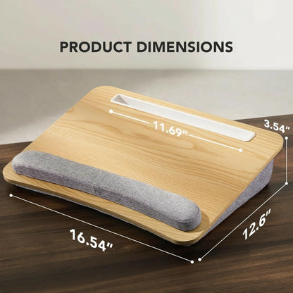 HUANUO Laptop Lap Desk - Portable Lap Desk with Pillow Cushion, Fits up to 15.6 inch Laptop, with Anti-Slip Strip & Storage Function for Home Office Students Use as Computer Laptop Stand, Book Tablet