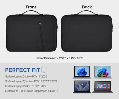13 inch iPad Pro Case, Padded Travel Carrying Sleeve for iPad Pro 13-in M5 M4 & iPad Air 13-in M2 M3 M4(2026) w/Magic Keyboard, Water-Resistant Shockproof iPad Soft Bag Cover Accessory Pocket -Black