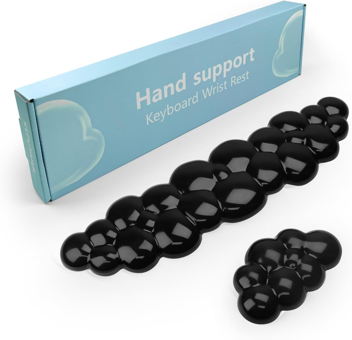 Gel Cloud Keyboard and Mouse Wrist Rest, Cute Wrist Support and Arm Support Keyboard Rest for Keyboard and Mouse Typing Pain Relief，Suitable for Office/Computer/Laptop/Gaming（White）