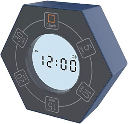 Home & Office Timer with Clock, 5,15, 30, 45, 60 Minute Preset Countdown Timer, Easy-to-Use Time Management Tool (Cyan)