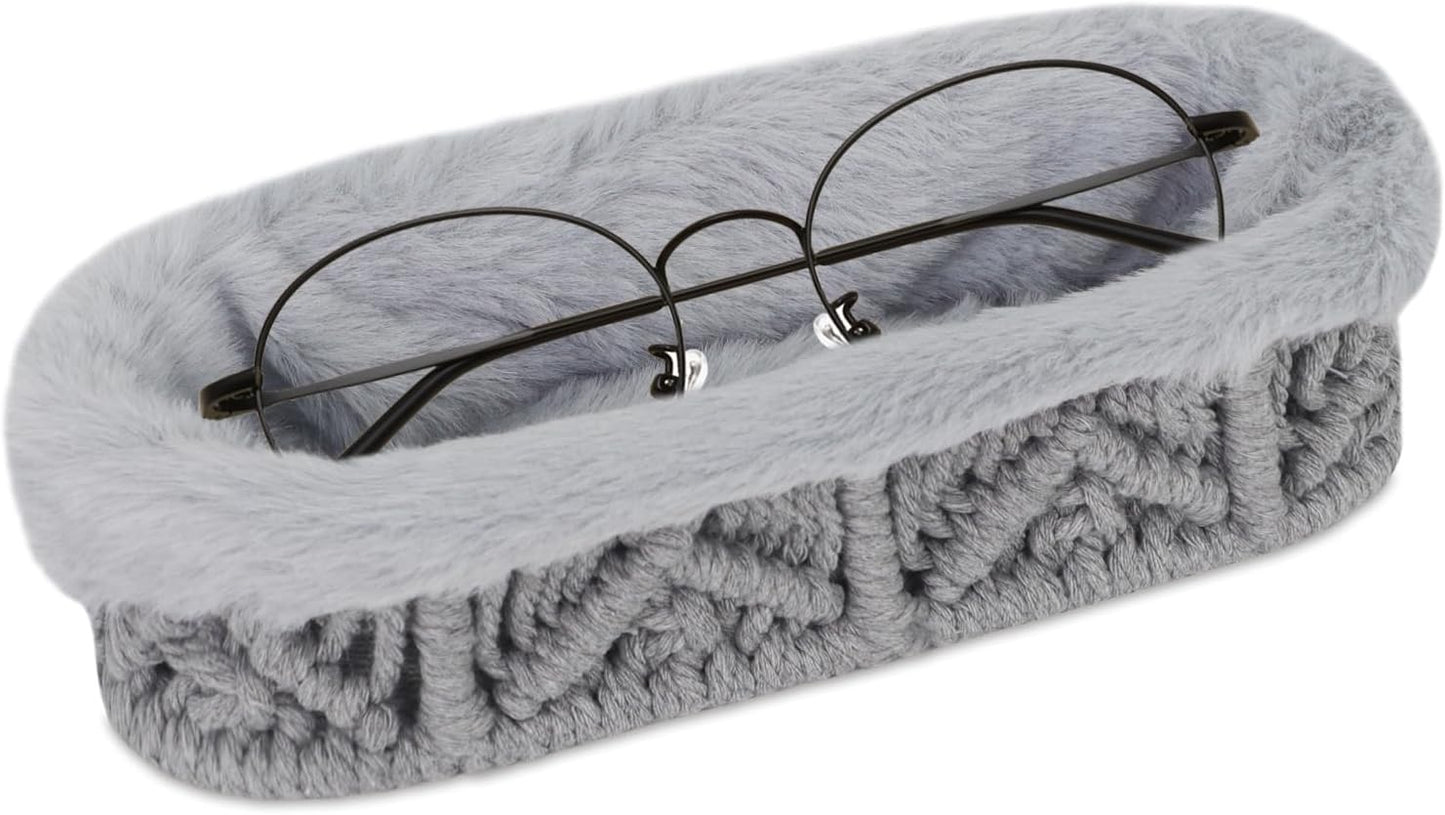 Glasses Holder,Anti-scratch Plush Lined Eyeglass Holder Stand for Nightstand Desk Storage Organizer