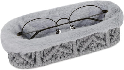 Glasses Holder,Anti-scratch Plush Lined Eyeglass Holder Stand for Nightstand Desk Storage Organizer