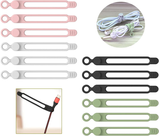 [20Park]UMUST Silicone Cable Ties, Reusable Cable Management Organizer, Cord Tie,Multipurpose Elastic Cord Organizer for Bundling and Fastening Cable Cords Wires(black)