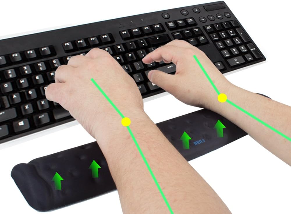 BRILA Memory Foam Mouse & Keyboard Wrist Rest Support Pad Cushion Set for Computer, Laptop, Office Work, PC Gaming - Massage Holes Design - Easy Typing Wrist Pain Relief (Nebula)