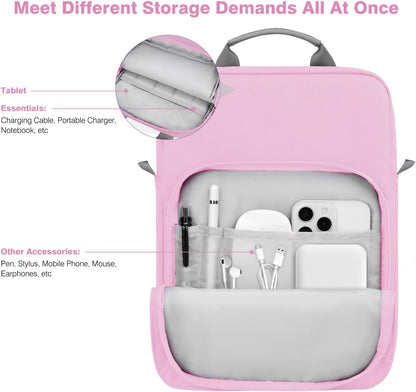 Dadanism 9-11 Inch Tablet Sleeve Bag Carrying Case with Shoulder Strap for iPad (A16) 11", iPad 10th Gen 10.9", iPad Air M4/Pro M5 11", iPad 9/8/7th 10.2", Galaxy Tab A11+ Plus 11", Cloudy Pink