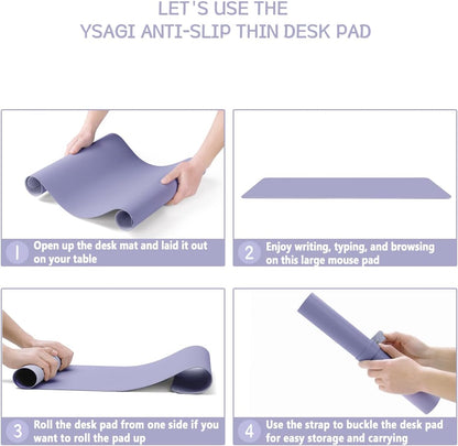 YSAGi Non-Slip Leather Desk Pad, Waterproof Laptop Computer Desk Keyboard Mat, Table Protector Blotter Mat, Large Mouse Pad for Office/Work/Home/Decor(Black, 31.5" x 15.7")