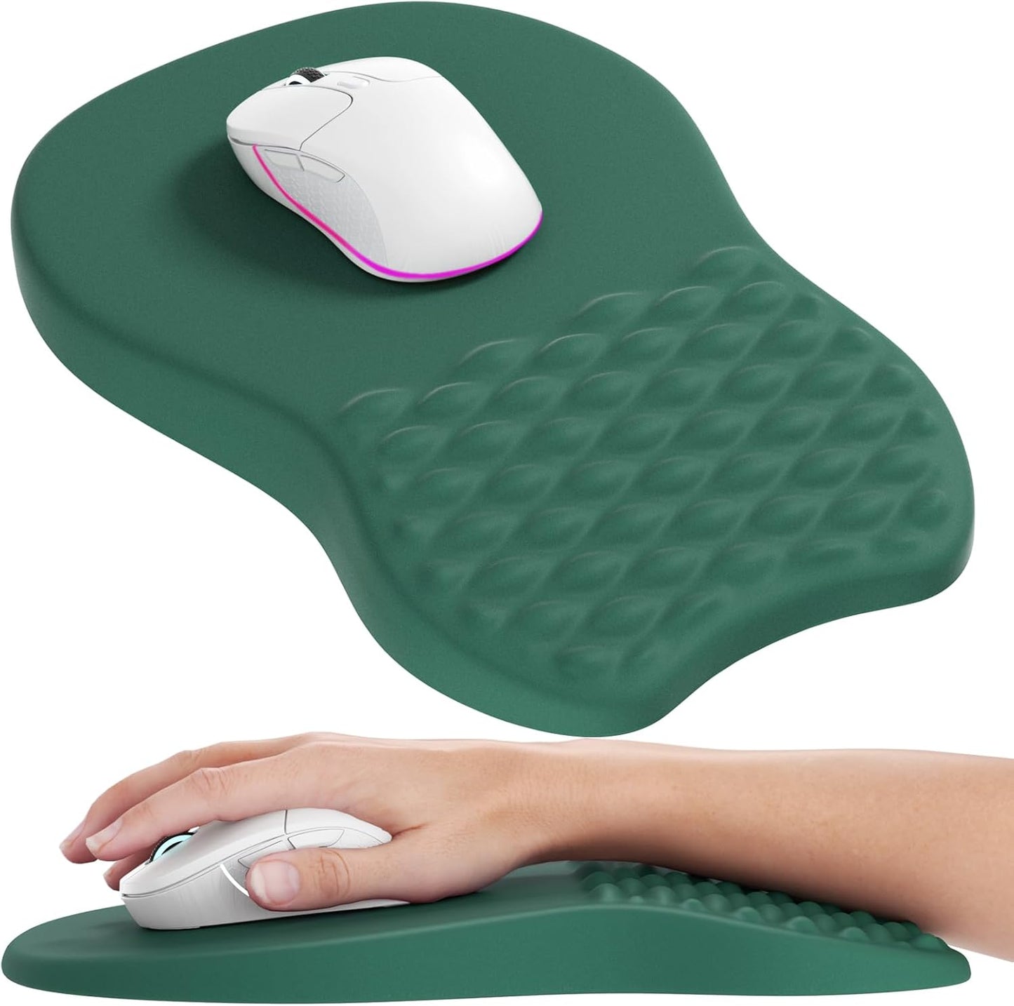 MROCO Ergonomic Mouse Pad with Wrist Support, Memory Foam Wrist Rest Mouse Pad, Non-Slip Base, Smooth Surface for Office & Home, Black