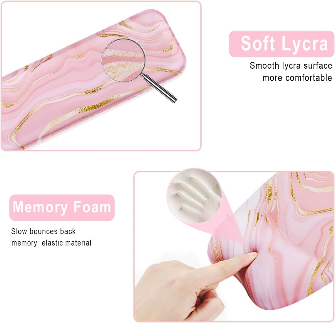 WB WEIRDBEAST Keyboard Wrist Rest Large Mouse Pad Wrist Support for Computer, 4 in 1 Memory Foam Keyboard Pad Desk Mat Ergonomic Hand Rest Wrist Cushion for Home Office Gaming-Pink