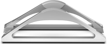 HumanCentric Vertical Laptop Stand for Desks in Matte Black, Upright Adjustable Holder to Dock Apple MacBook Stand, and Other Laptops to Organize Work & Home Office, Automatic Grip
