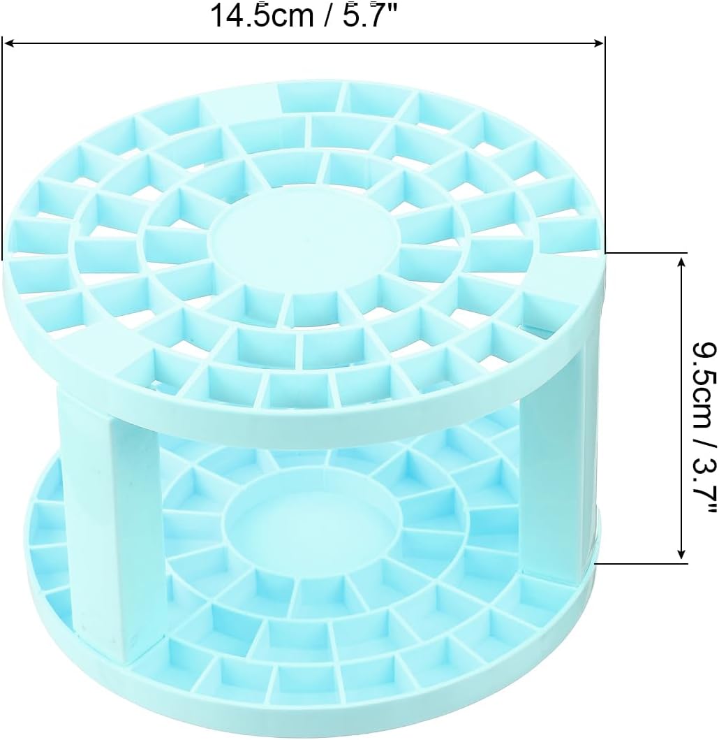 PATIKIL 1pcs White Minimalist Plastic Paint Brush Holder, 49 Holes Round Artist Desk Makeup Pencil Organizer