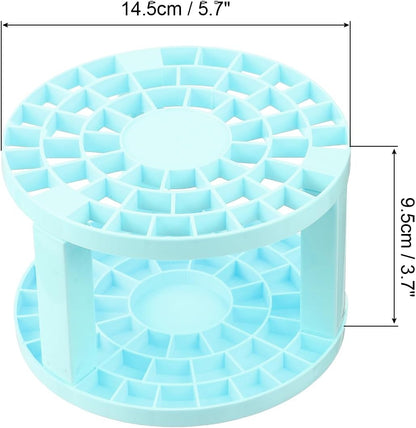 PATIKIL 1pcs White Minimalist Plastic Paint Brush Holder, 49 Holes Round Artist Desk Makeup Pencil Organizer