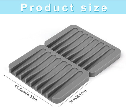 Penitue 2pcs Paint Brush Holders, Silicone Washable Paint Brush Organizer Stand with 8 Slots Paintbrush Rinse Holder for Oil Acrylic Watercolor Painting (Transparent & Blue)