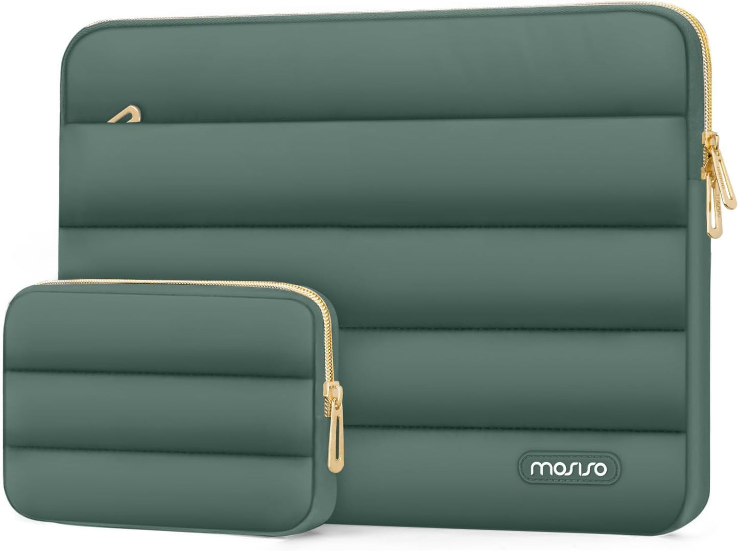 MOSISO Laptop Case 13.3 inch,13-13.3 inch Puffy Laptop Sleeve Compatible with MacBook Neo/Air 13.6 M5 M4 M3 M2 M1/Pro 13/14,HP Dell ASUS Lenovo,Polyester Horizontal Bag with Small Case, Sand
