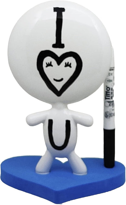 Dry Erase Board - TITTO in Love, Draw Your Ideas - Ceramic Doll - Black Office Design Desk - Coworkers Office Home Gift (Black)