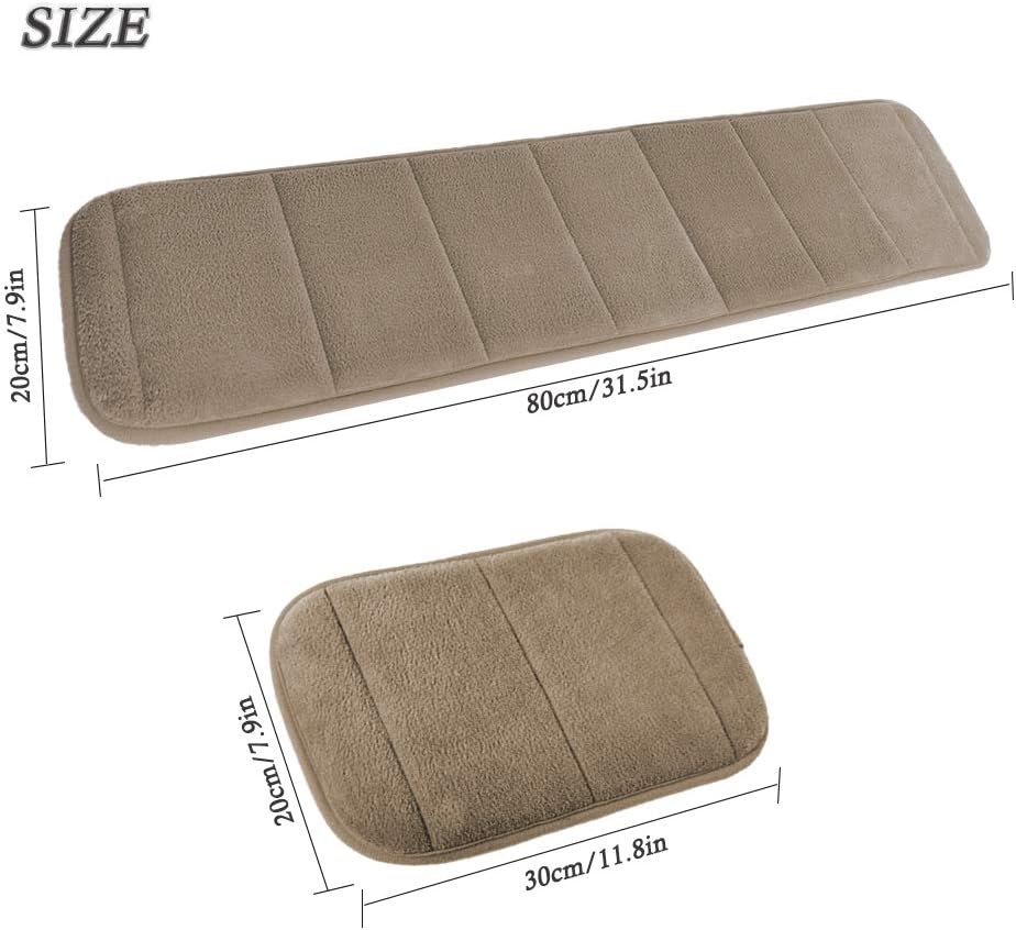 AUHOKY 2 Sets Ergonomic Computer Wrist Pad - Long & Short Size Combination Keyboard Rest Elbow Support Mat for Office, Desktop, Working, Gaming - Memory Foam Relieve Elbow Pain (Brown)