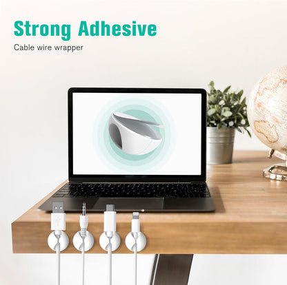 12 Pack Cable Clips, Znben Cord Organizer Holder Adhesive Cable Management Charger Wire Holder Clips for Desk, Home, Office, Car, Cubicle, Nightstand Black