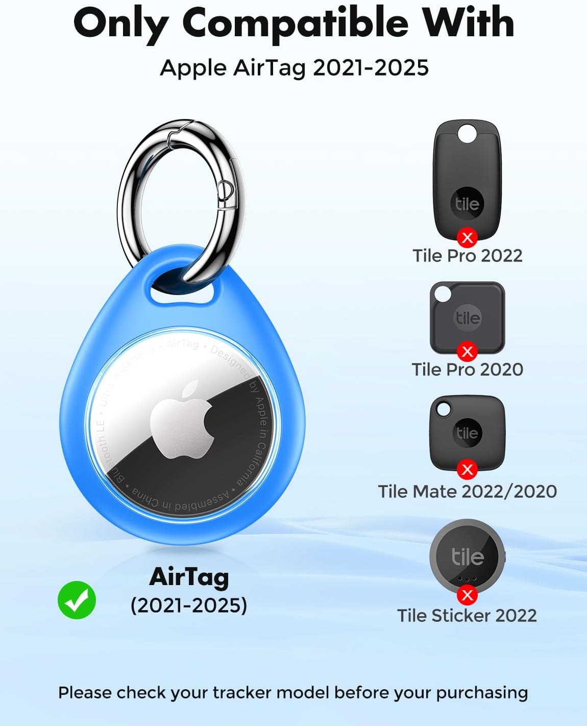 UNBREAKcable AirTag Holder for Apple - 4 Pack Air Tag Case [Fit Tightly Design] [Easy to Install] [Hold Securely] Waterproof TPU Protective Cover with Metal Keychain for Kids,Pet,Luggage,Backpack,Keys