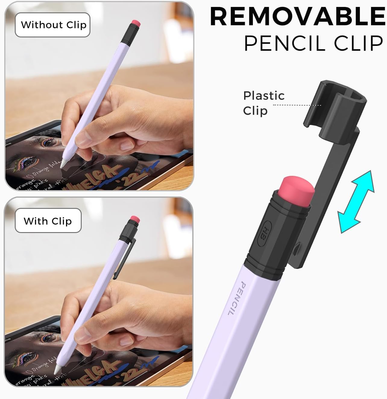 TRONWIN Apple Pencil USB C Case,Silicone Sleeve Protective Cover Perfect Grip Skin Classic Design with Sturdy Clip Compatible with Apple Pencil USB-c for ipad pro (Deep Grey)
