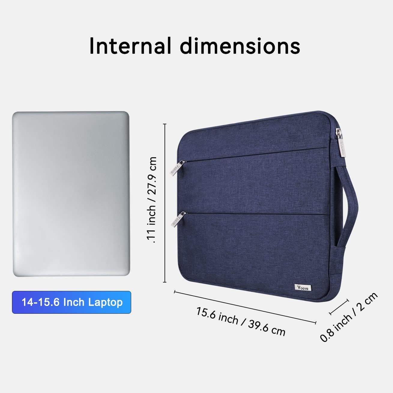 Voova 15.6 16 Inch Laptop Sleeve Case Compatible with MacBook Pro 16 M1/M2/M3/M4 Max 2019-2025, 15.6-16” Hp Lenovo Acer Asus, Waterproof Slim Computer Bag Cover with Handle, Grey