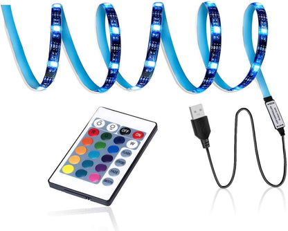 LED TV Backlight,SMY USB LED Strip Light,RGB Multi-Colour LED Light Strip Kit Waterproof IP65, 30LED with Wireless Remote Controller for TV/PC/Laptop Bias Lighting (3.28Ft)