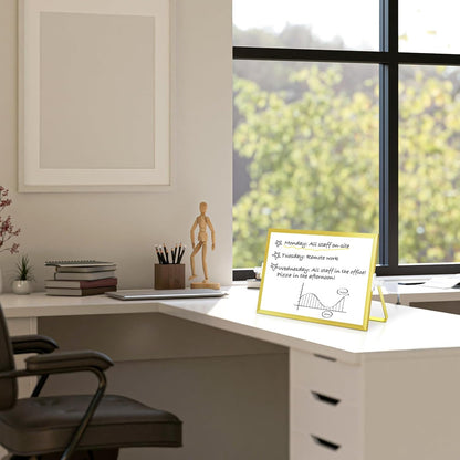 Dry Erase Magnetic White Board, 16" x 12" Double-Sided Desktop Whiteboard with Stand, Portable Small Whiteboard Set for Drawing, Office, Home