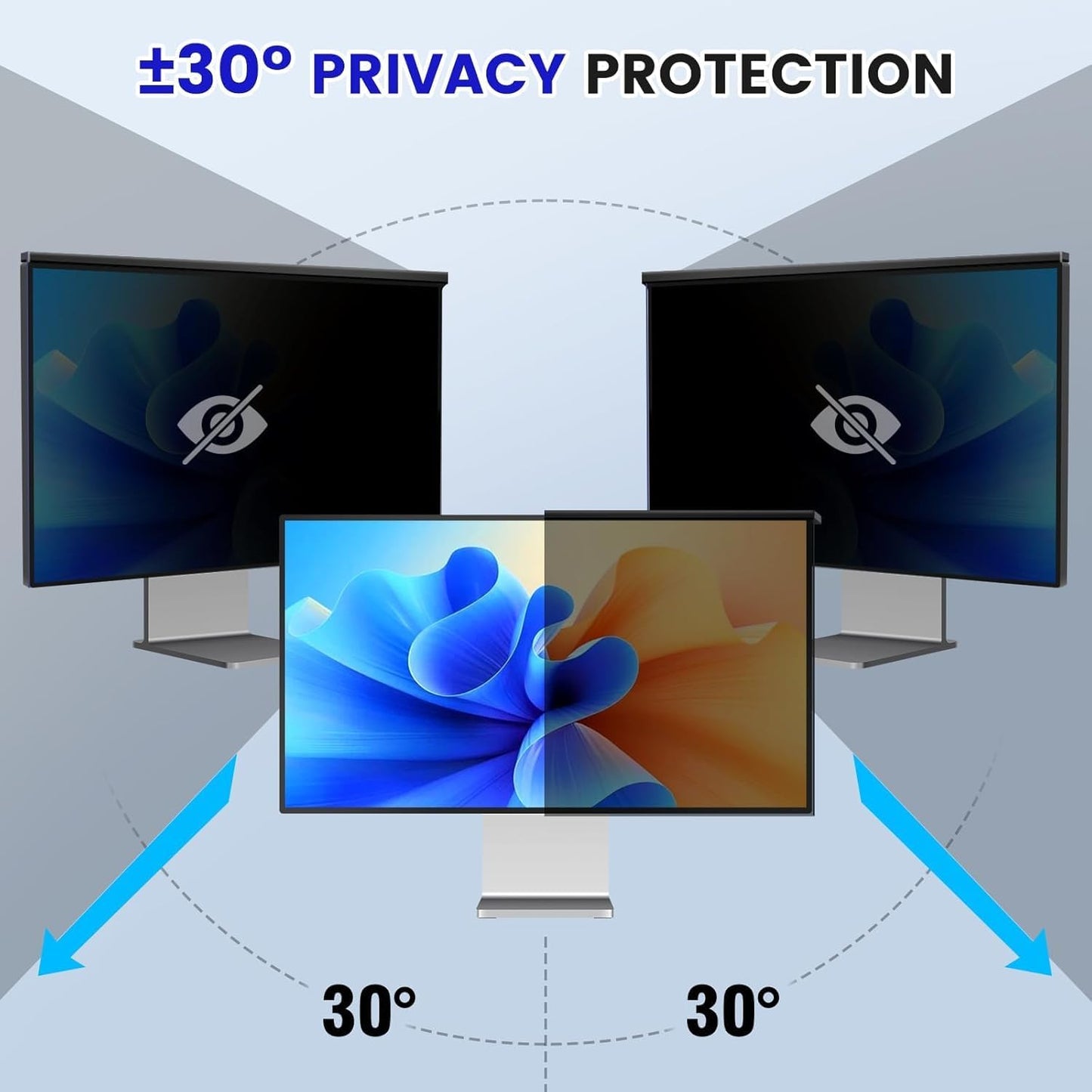 Hanging 21.5 Inch Computer Privacy Screen Filter, Hanging Computer Screen Privacy Cover, Compatible with, 21.5 Inch 16:9 Widescreen Monitors, Protect Eyes from Glare and Blue Light