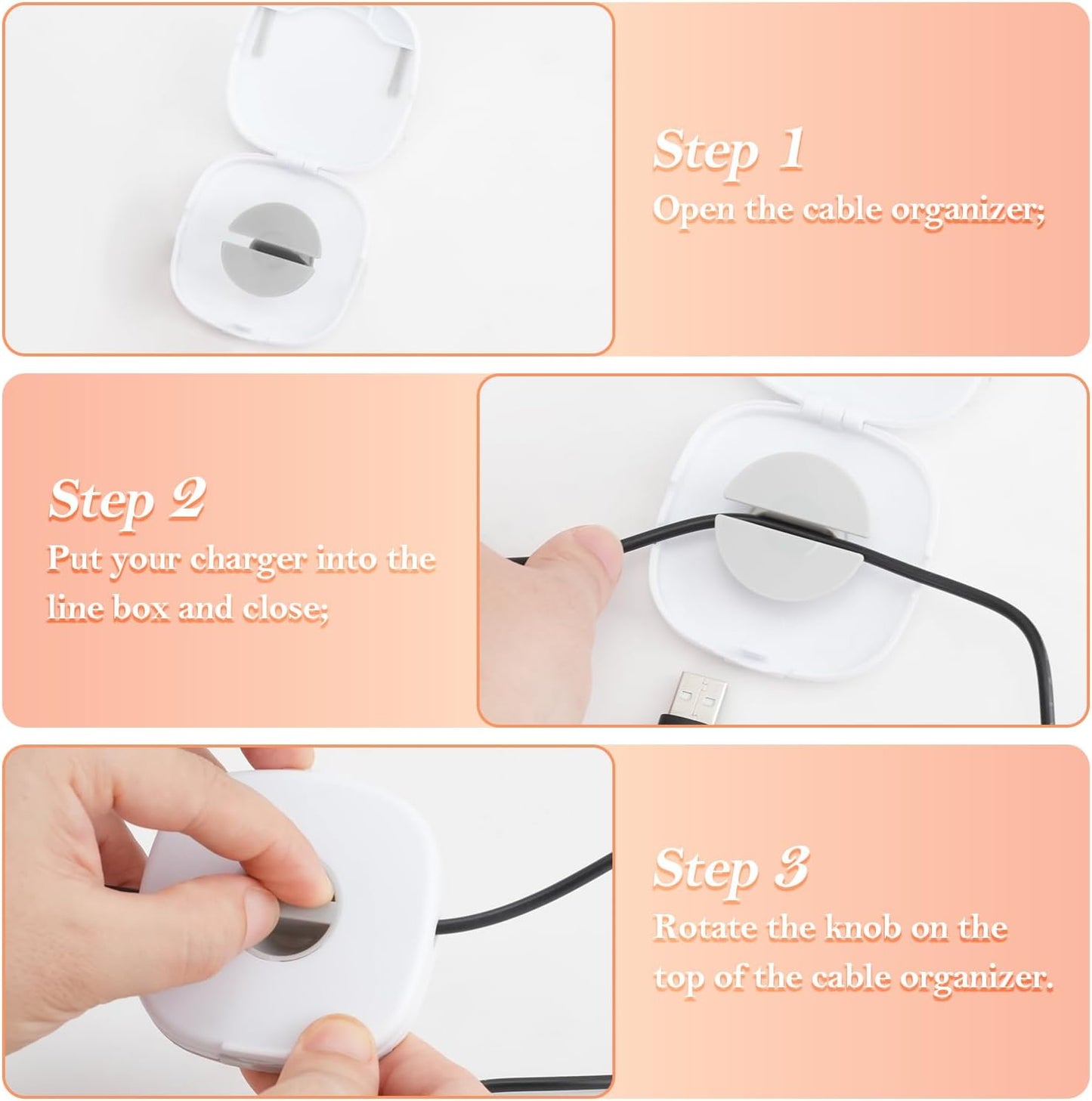 6PCS Charging Cable Organizer, 2 Shapes Portable Cable Winder, Retractable Travel Cord Organizer Keeper Box for Wrapping Earbuds USB Phone Mouse Cords Earphone Wire Charger