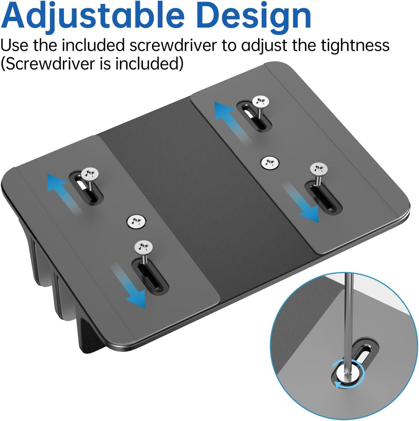 Vertical Laptop Stand for Desk Aluminum Book Holder with Adjustable Double Slot Desktop Accessories for MacBook Pro/Air Gaming Laptops, Black