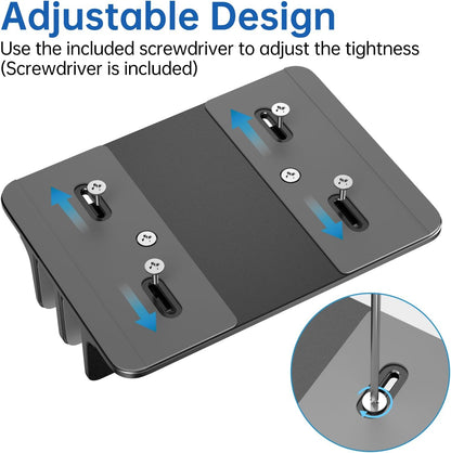 Vertical Laptop Stand for Desk Aluminum Book Holder with Adjustable Double Slot Desktop Accessories for MacBook Pro/Air Gaming Laptops, Black