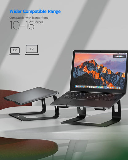 Nulaxy All-Aluminum Laptop Stand for Desk, Ergonomic Detachable Ventilated Cooling Computer Riser, Anti-Slip Design Notebook Holder Compatible with All 10-16" Laptops (MacBook, Dell XPS, HP, Lenovo)
