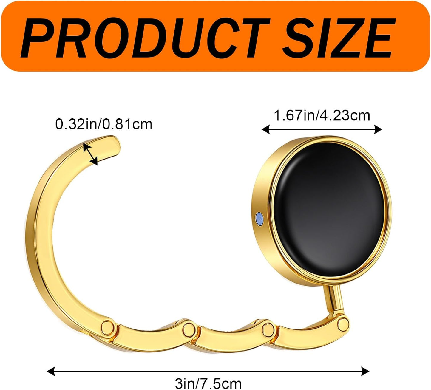 2Pcs Foldable Purse Hook, Women's Bag Table Hanger Collection, Foldable Purse Hooks for Table & Desk, Desk Hooks for Purse, Handbag Hanger Holder (Black & White)