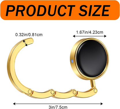 2Pcs Foldable Purse Hook, Women's Bag Table Hanger Collection, Foldable Purse Hooks for Table & Desk, Desk Hooks for Purse, Handbag Hanger Holder (Black & White)
