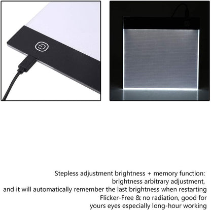 LED Tracing Light Box Board, Adjustable Brightness A5 USB Art Drawing Sketching Copy Pad for Tattoo Drawing, Streaming, Sketching