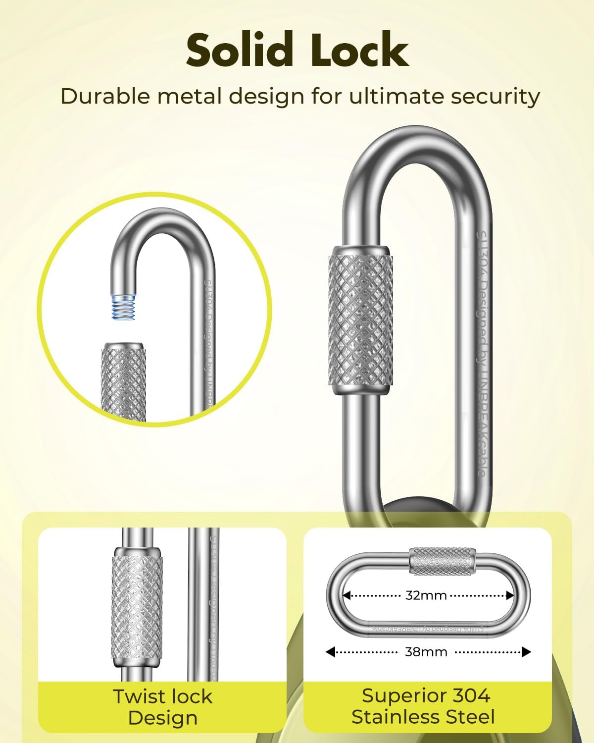 UNBREAKcable AirTag Holder for Apple - 4 Pack Air Tag Case [Professional Carabiner] [Waterproof] [Shockproof] TPU AirTag Keychain for Kids, Pets, Keys, Luggage, Backpacks