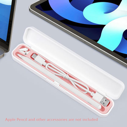 SIXFU Case for Apple Pencil, Storage Case Design for Apple Pen 2nd/ 1st, iPad Pencil Accessories Charging Cable Case for Stylus Pen(White+Pink)