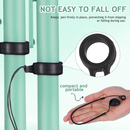 Angoily 2pcs Retractable Pen Leash for Touch Pens, Elastic Tether Lanyard with Silicone Holder for Clipboards and Tablets, Anti-Lost Stretchy Rope for Desk and Drawing for Tablets Clipboards Desk
