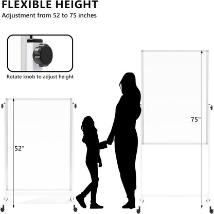Large Whiteboard Easel with Stand, 36" x 24" Portable Standing Magnetic Dry Erase White Board, 3' x 2' Tripod Height Adjustable Flip Chart Easel for Home Office Classroom School, Silver
