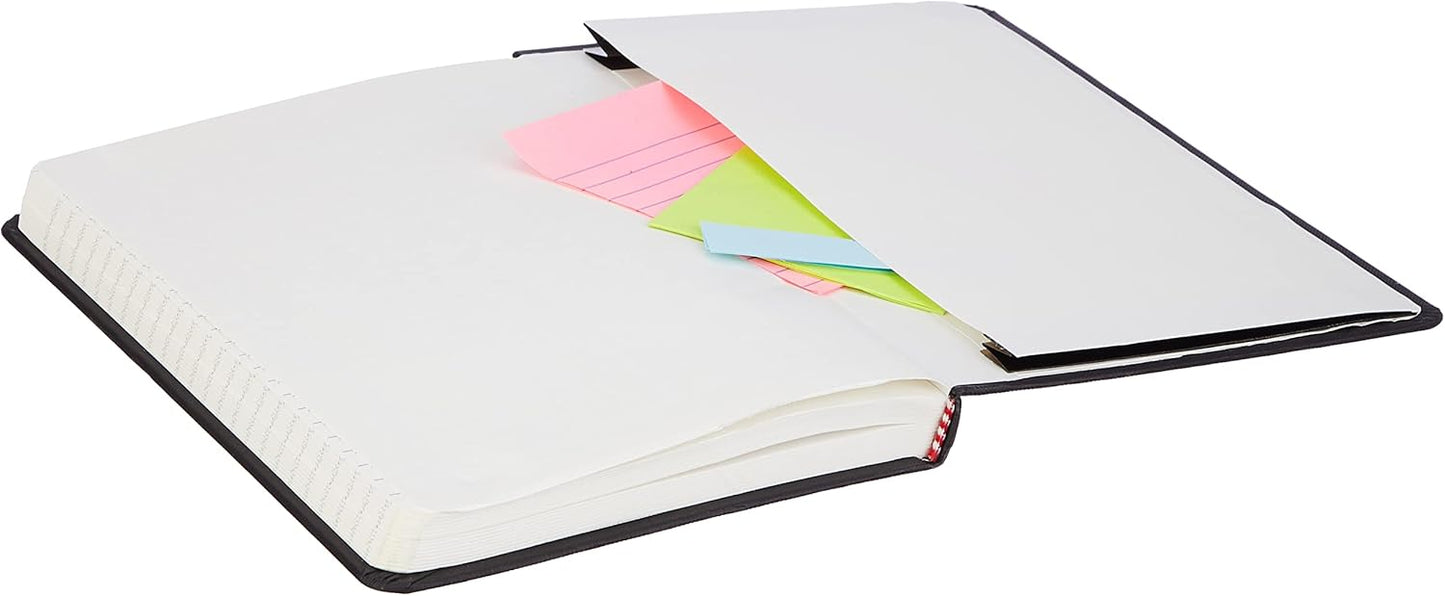 Amazon Basics Classic Grid Notebook for Writing and Note Taking, Hardcover, Graph Ruled, 240 Pages, 5" x 8.25", Black
