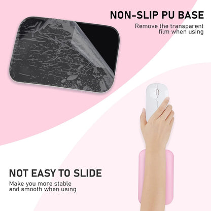 Leolee Elbow Rest Pads for Desk, Black Ergonomic Arm Rest Pads with Memory Foam & Non-Slip Base, Armrest Cushion Support Pad Relieve Elbow and Wrist Pain for Computer, Office, 2 Packs