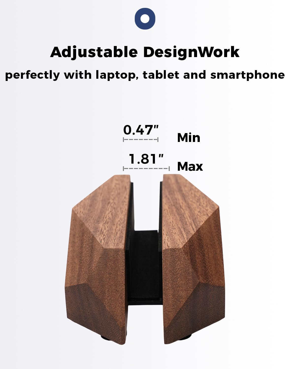 Dual Laptop Holder Adjustable Vertical Laptop Stand, 2 Slots MacBook Stand Wood,Wooden Laptop Stand,Vertical Laptop Holder for Desk, Widen Dock Fits All MacBook/Surface pro