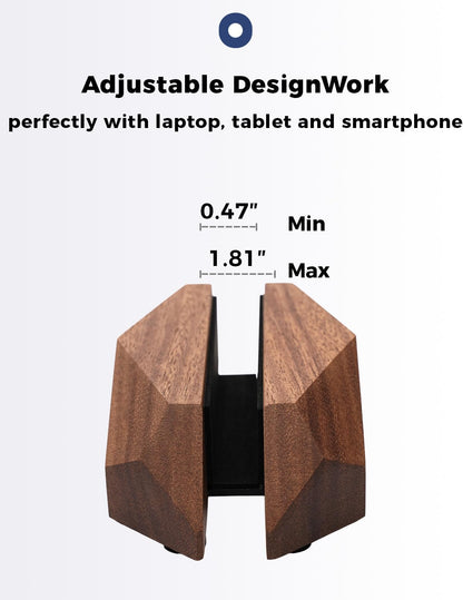 Dual Laptop Holder Adjustable Vertical Laptop Stand, 2 Slots MacBook Stand Wood,Wooden Laptop Stand,Vertical Laptop Holder for Desk, Widen Dock Fits All MacBook/Surface pro