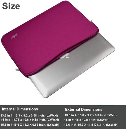 Naukay Laptop Sleeve Case, 15.6 Inch,Resistant Neoprene Notebook Computer Pocket Case/Tablet Briefcase Carrying Bag Compatible Asus/Dell/Fujitsu/HP/Sony/Toshiba/Acer- (Black)