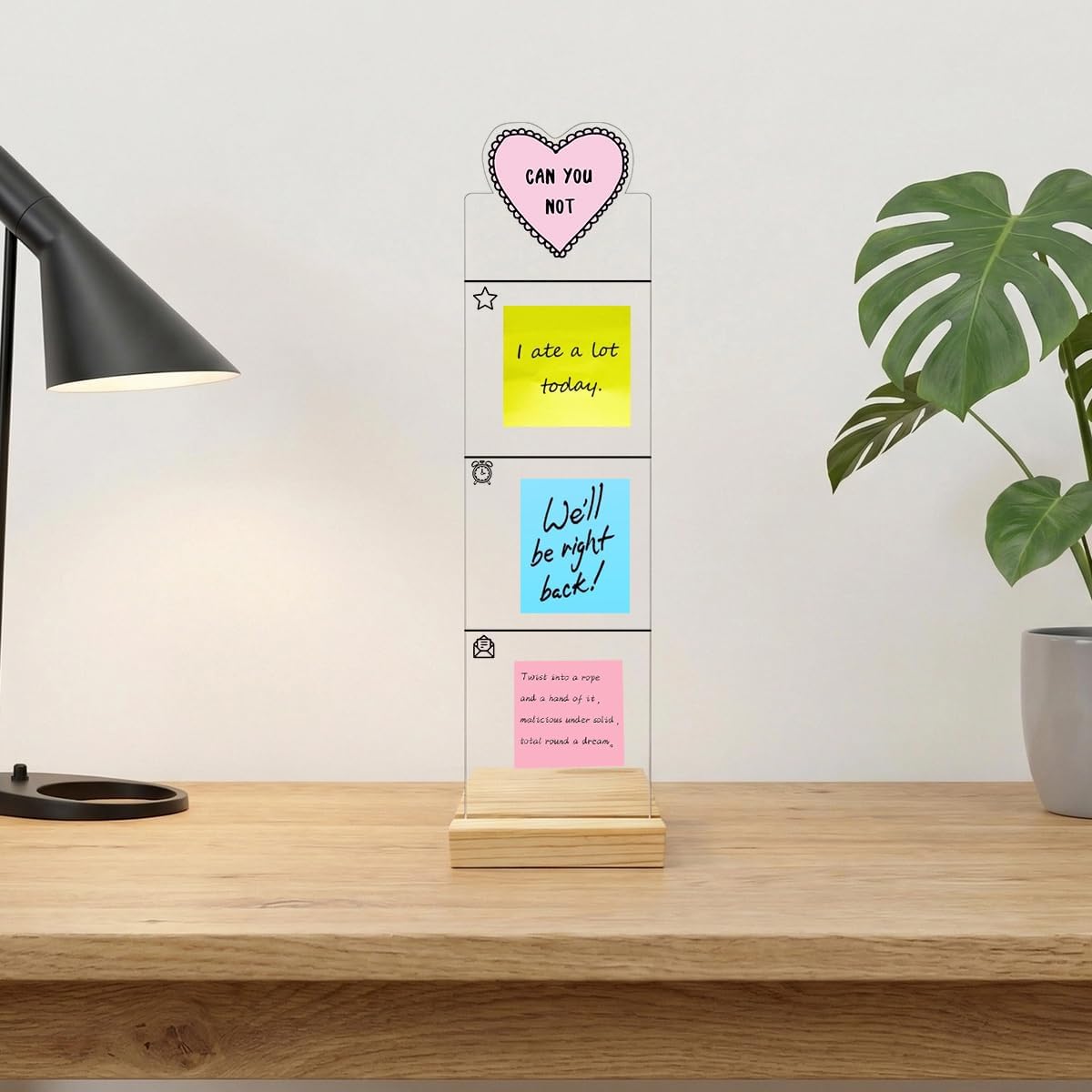 Monitor Memo Board Computer Monitor Memo Board Sticky Note Organizer Hold On Partner Im Overstimulated Sign Acrylic Desk Accessories Removable Wooden Base Set Sticky Notes 100 Sheets 11.8×3.1 inches