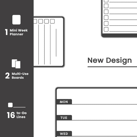 ALEZEL Weekly Calendar Whiteboard for Refrigerator, Magnetic Weekly Planner for Fridge - Set of Greenery Dry Erase Menu Board & 2 to Do List, 3 Markers + Eraser