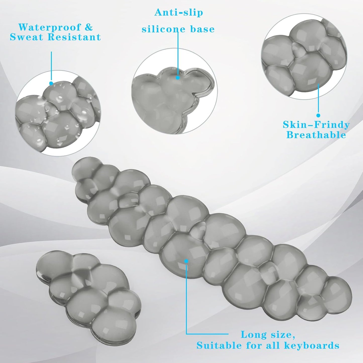 Gel Cloud Keyboard and Mouse Wrist Rest, Cute Wrist Support and Arm Support Keyboard Rest for Keyboard and Mouse Typing Pain Relief，Suitable for Office/Computer/Laptop/Gaming（White）