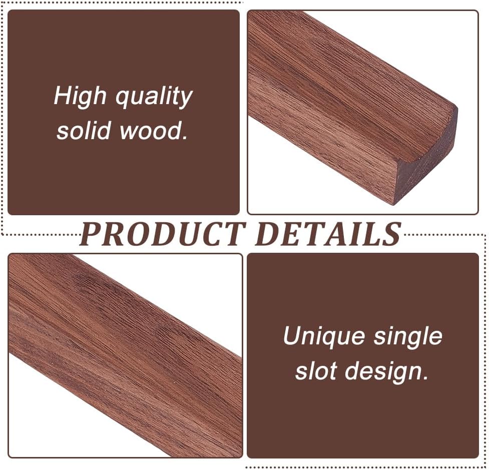 PLIGREAT Single Walnut Wood Pen Tray Wooden Desk Pencil Organizer Holder Minimalist Single Pen Rest for Office Stationery Desk Decor Retro Home Bedroom Decoration, 7.87x1.18x0.78inch
