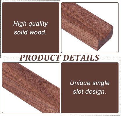 PLIGREAT Single Walnut Wood Pen Tray Wooden Desk Pencil Organizer Holder Minimalist Single Pen Rest for Office Stationery Desk Decor Retro Home Bedroom Decoration, 7.87x1.18x0.78inch